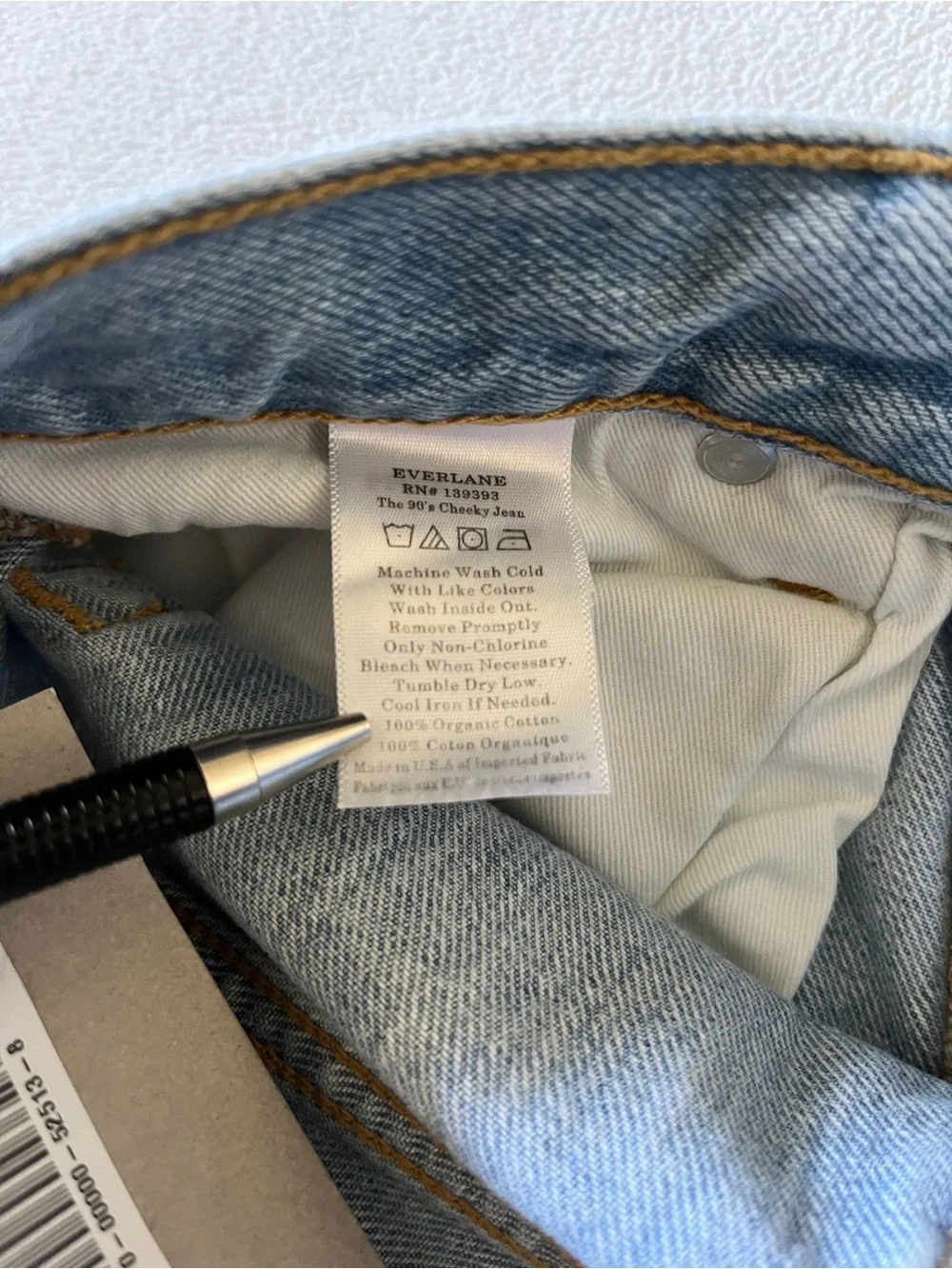 NEW Everlane 90s Cheeky Jeans Vintage Sunbleached Blue Straight Leg Button Fly